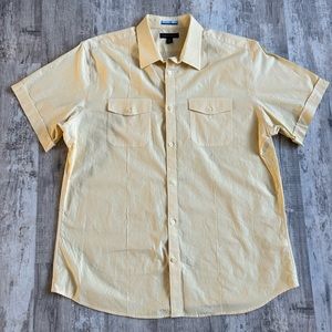 Men's Banana Republic Short Sleeve Button Down Shirt - Yellow - XL